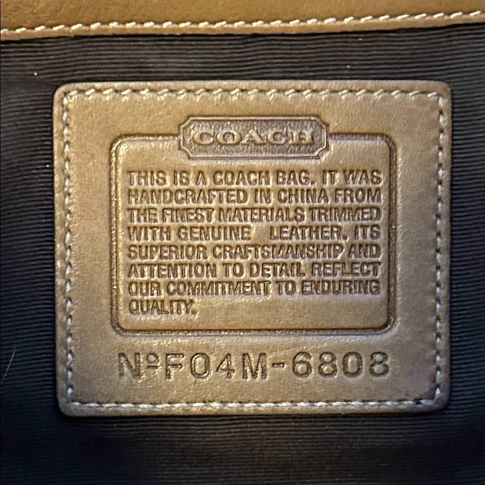VTG Coach Signature Brown and Tan Patterned Shoulder Bag - Picture 10 of 14